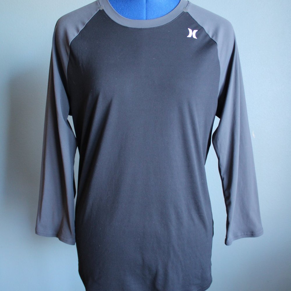 Hurley Women's Black/Gray Long Sleeve UPF 50+ Top ~S~